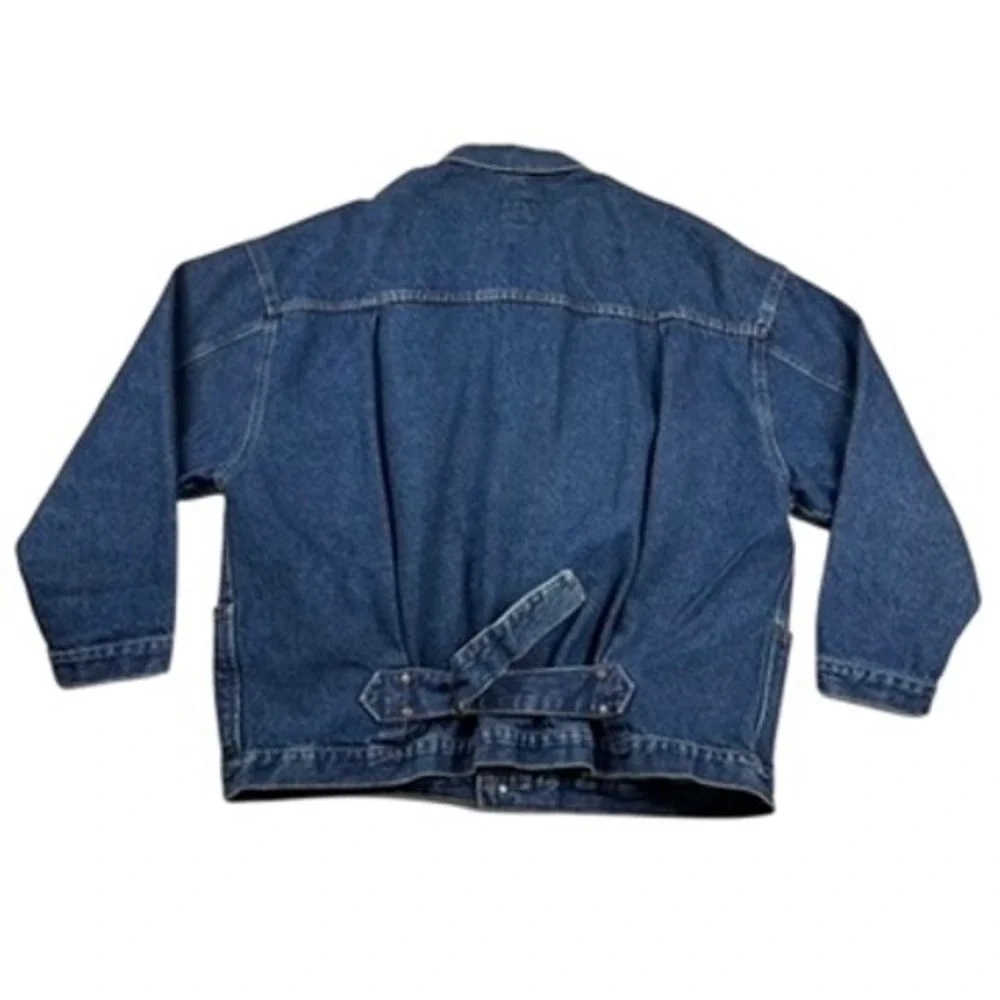 Vintage Venezia Denim Jacket Womens 18/20 Jean Trucker Buckle-Back 80s 90s Biker